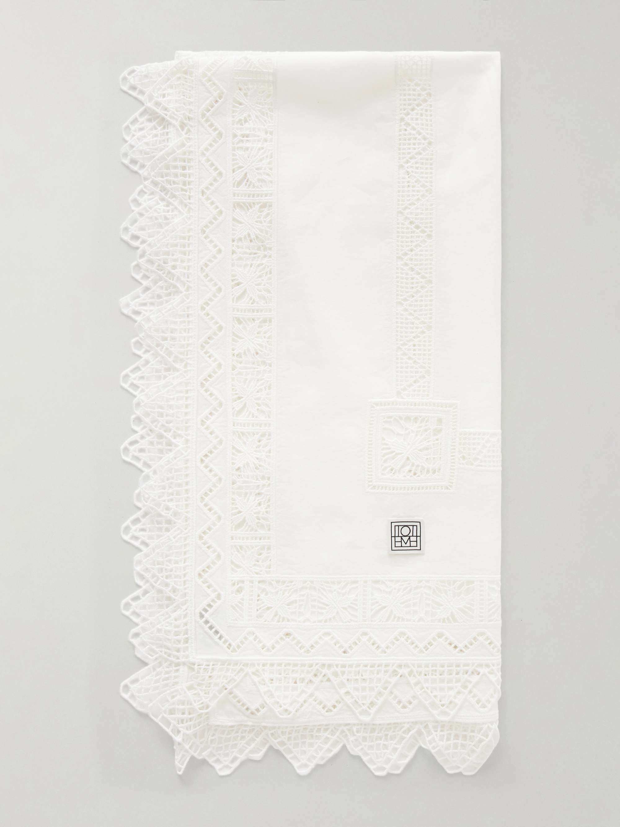 Lace-Trimmed Cotton-Voile Scarf