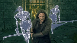 Aragorn in Elden Ring running towards the camera