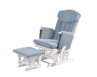 Image of Kub Chatsworth Glider Nursing Chair and Foot Stool, our pick for the best nursing chair you can buy right now