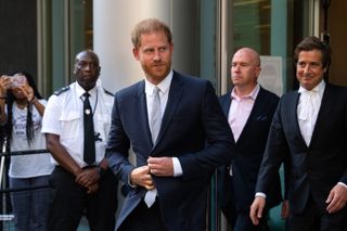 Prince Harry seen leaving court in the U.K.
