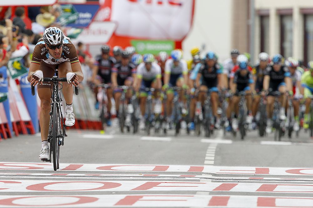 Gediminas Bagdonas (AG2R La Mondiale) leads the peloton in