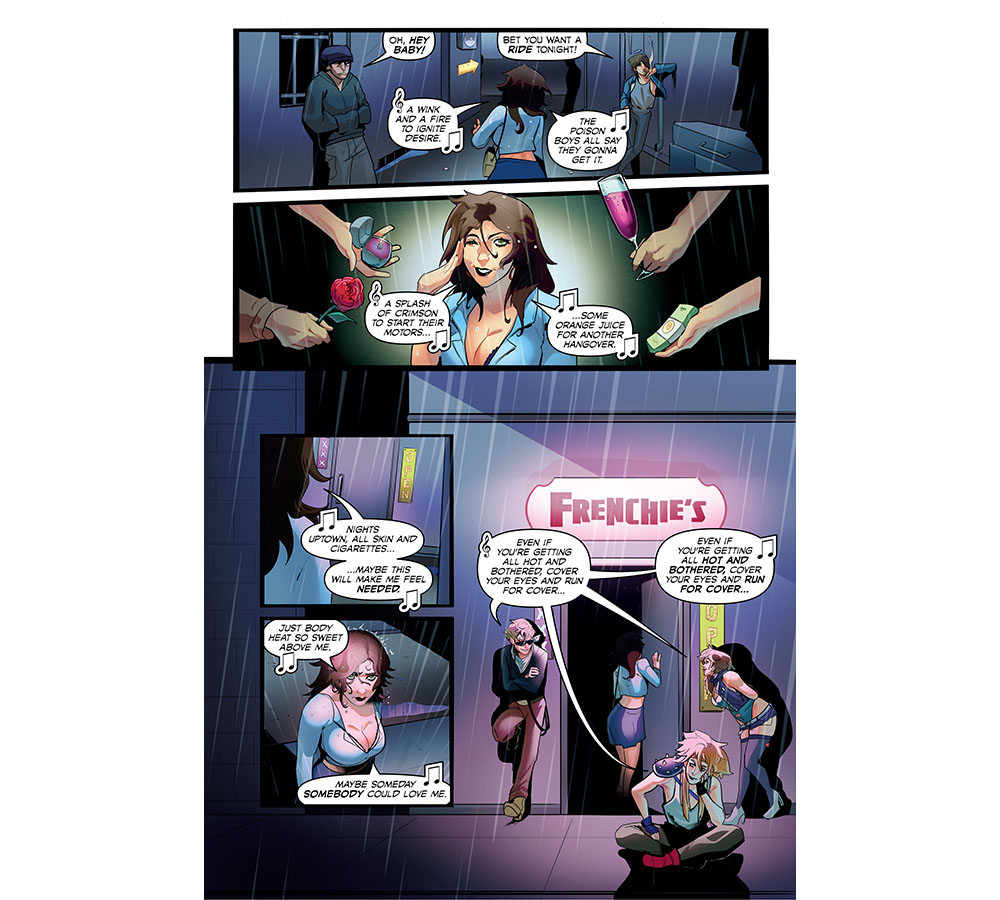 Art from the Rocky Horror Show sequel graphic novel the Bride of Rocky Horror