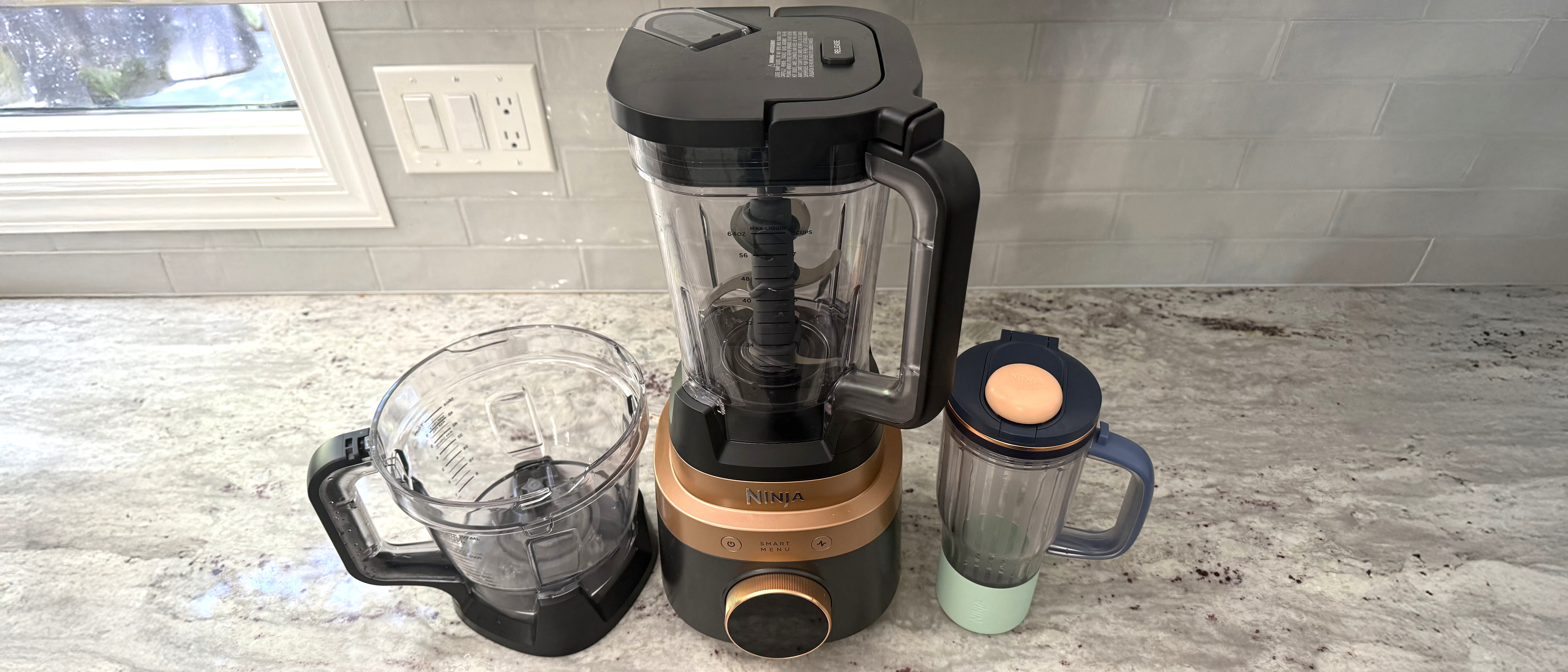 Ninja CrushBOSS three-in-one blender on kitchen counter