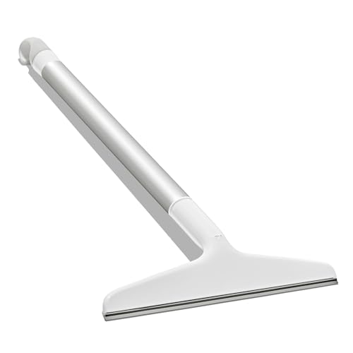 Oxo Good Grips Aluminum Extendable Squeegee &amp;ndash; Rust-Free Telescopic Handle With Flexible Silicone Blade &amp;ndash; Streak-Free Drying for Shower Glass, Mirrors &amp;amp; Windows &amp;ndash; 360&amp;deg; Hook for Hanging