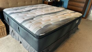 The Beautyrest Harmony Lux mattress on a boxspring