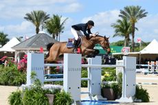 Karl Cook winning the $75,000 1.50m Classic with Kalinka Van&rsquo;t Zorgvliet