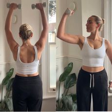Health freelancer Georgia Brown trying ten minute arm workouts