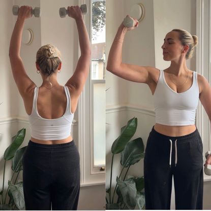Health freelancer Georgia Brown trying ten minute arm workouts