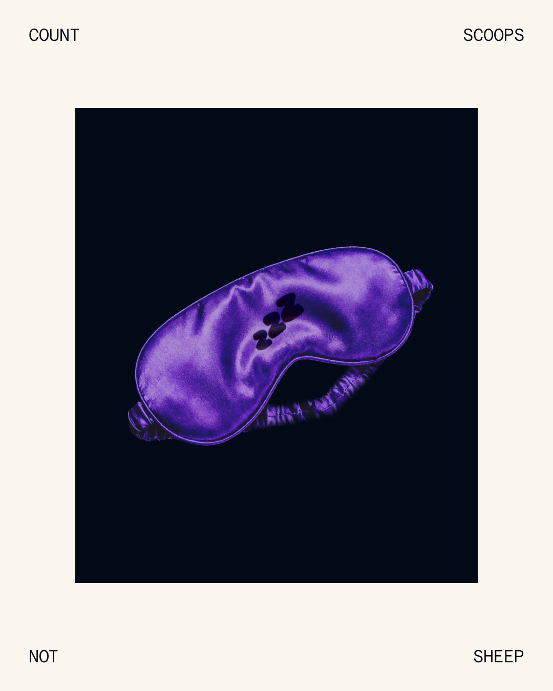 an eyemask with zzz on it