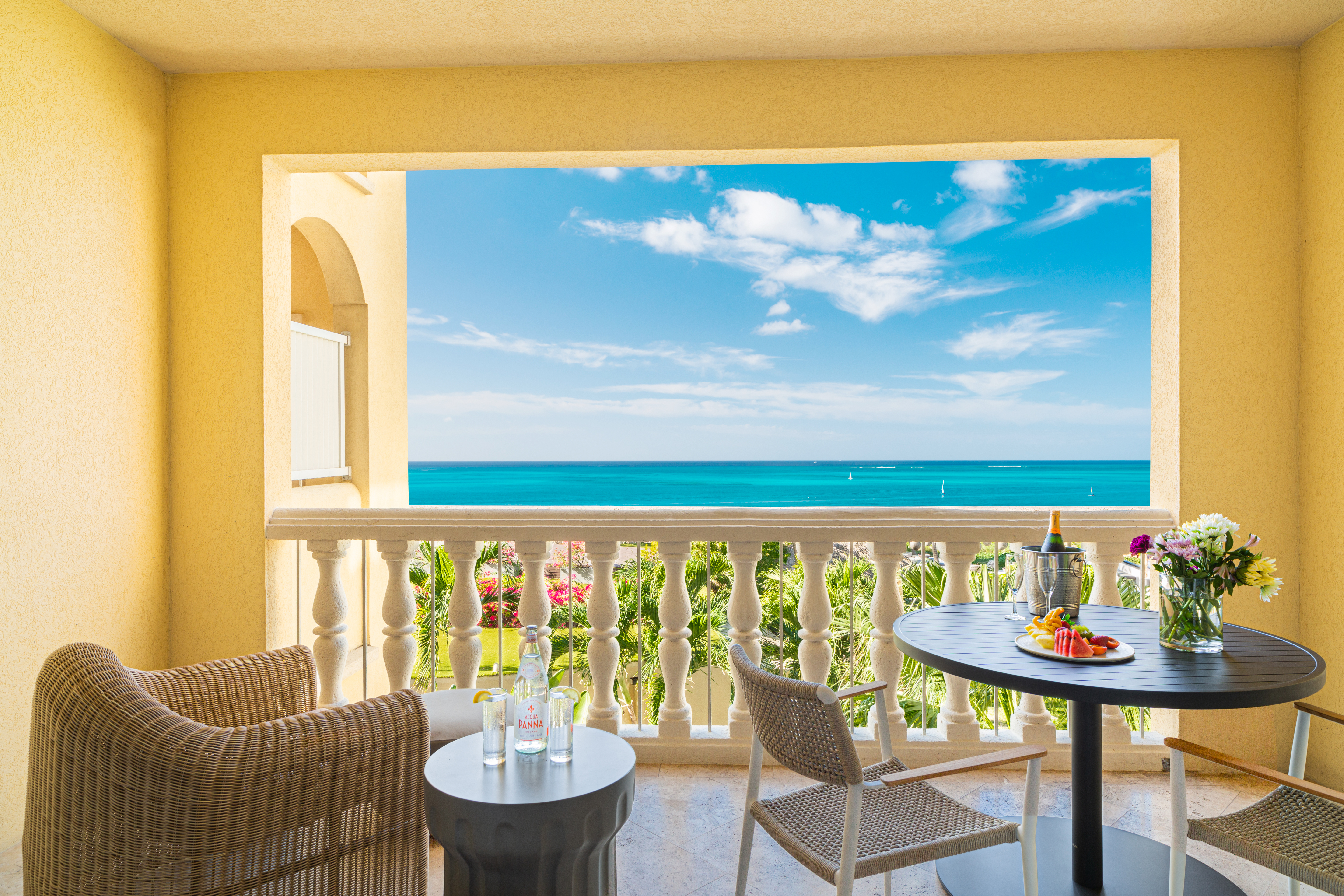The ocean view from a villa at Grace Bay Club in Turks and Caicos