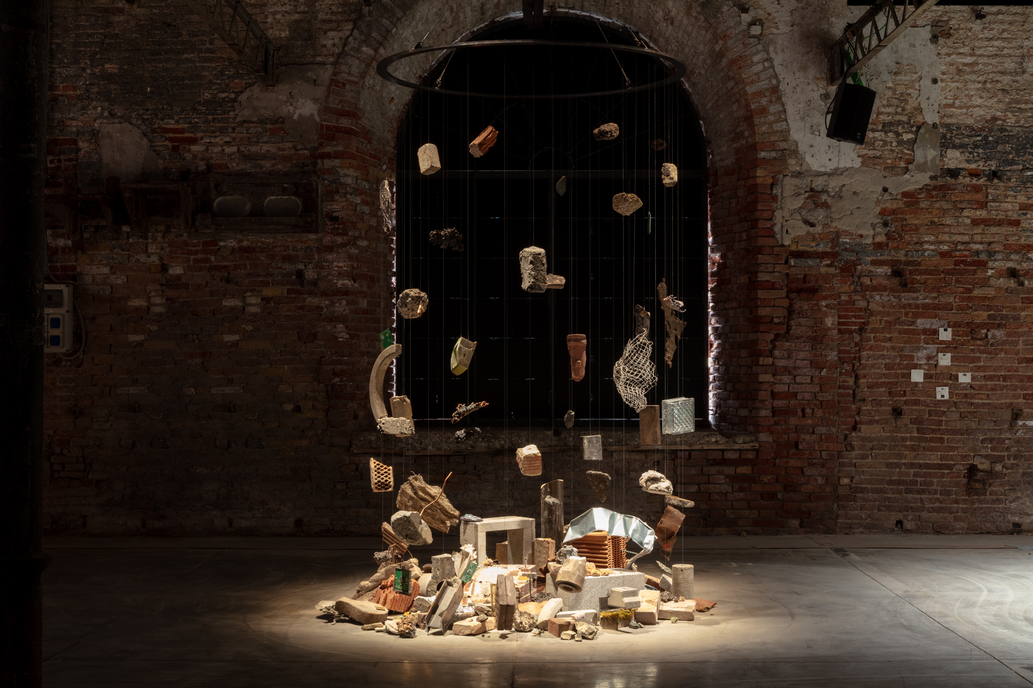 installation views within the arsenale rooms of Intelligens, the main show at venice architecture biennale 2025