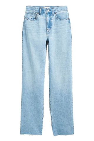  Madewell Petite Baggy Straight Jeans in Seebald Wash: Raw-Hem Edition