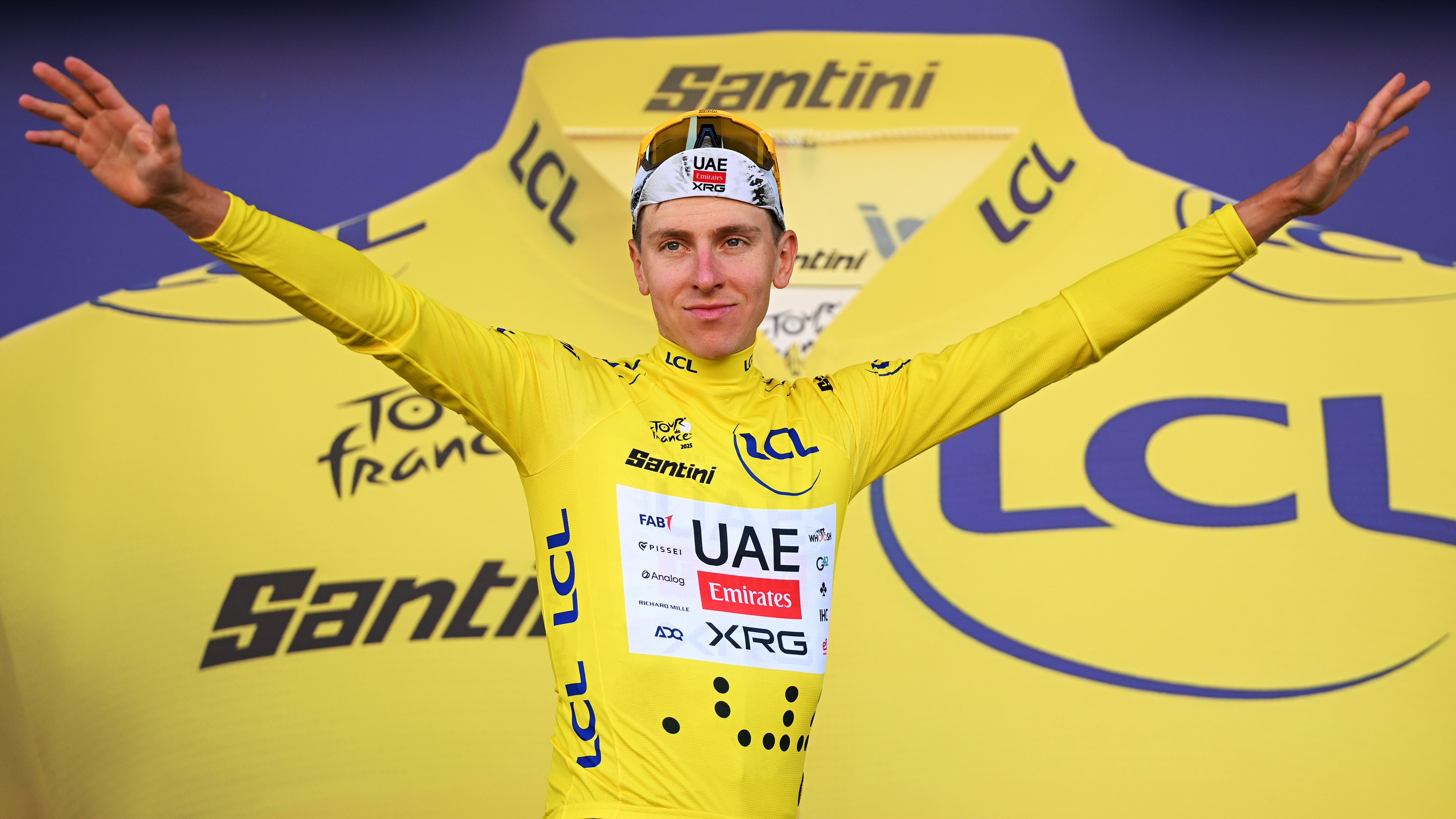 Tadej Pogacar in the yellow jersey after stage 5 of the Tour de France