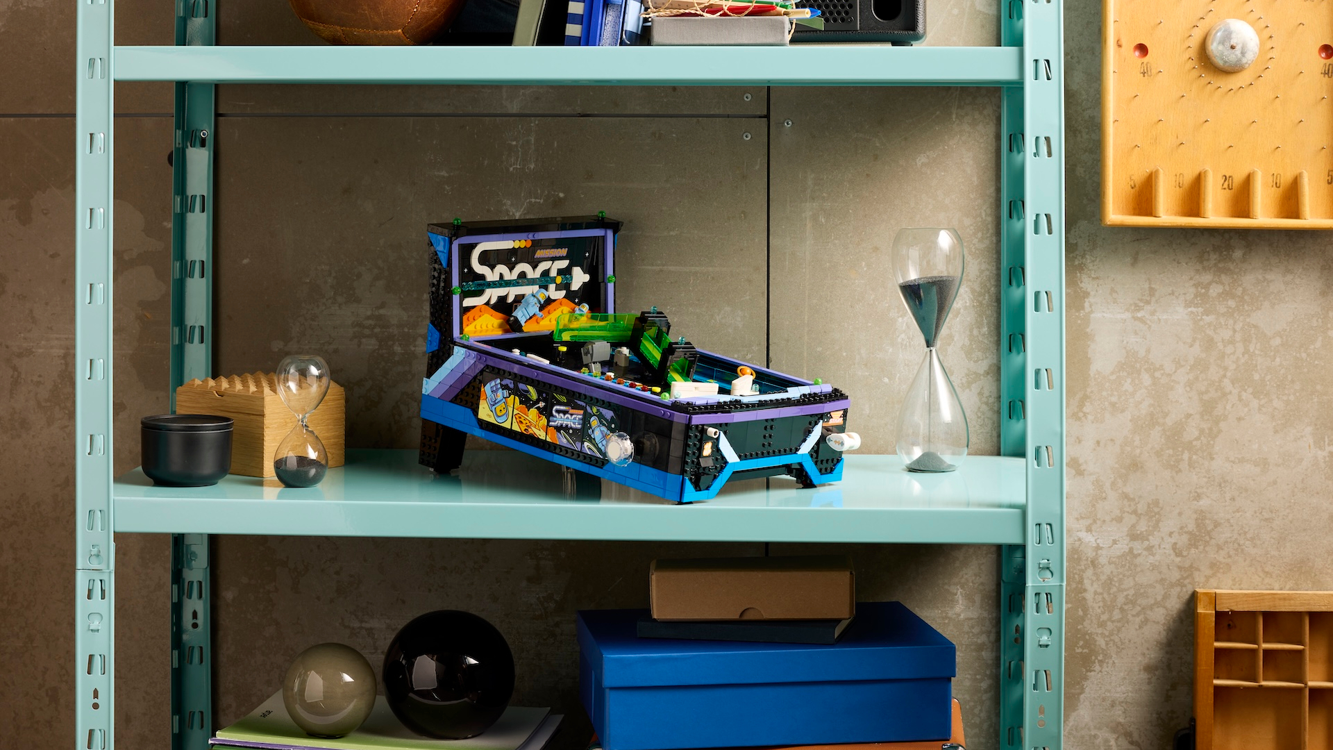 LEGO Pinball set on a shelf 
