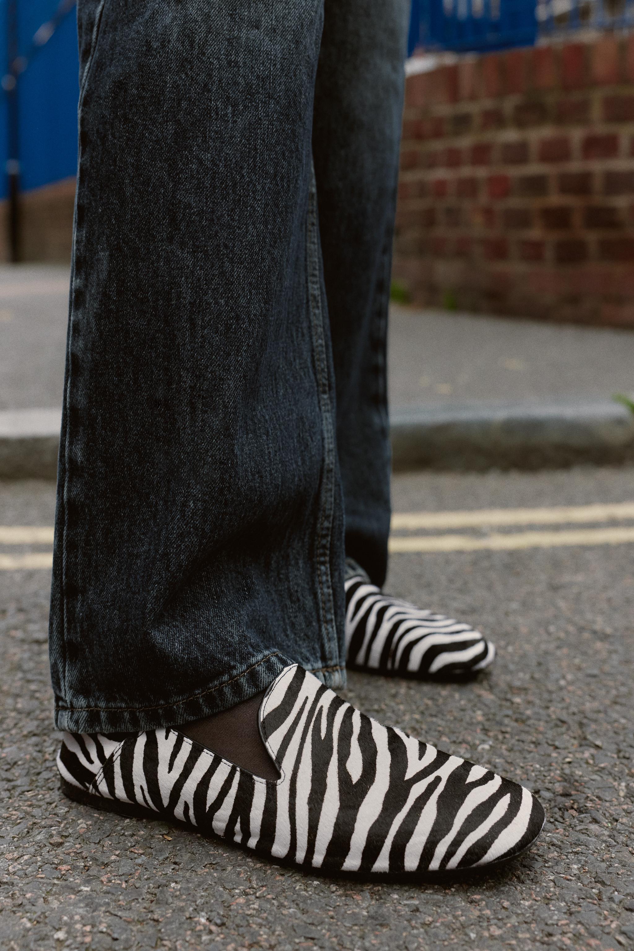 Animal Print Leather Loafers