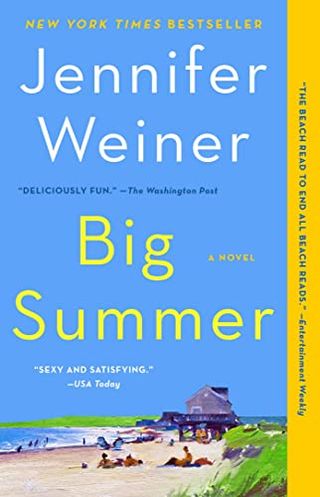 'Big Summer' book cover with a beach and a blue sky