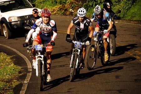A small group of riders united to chase down the leader.
