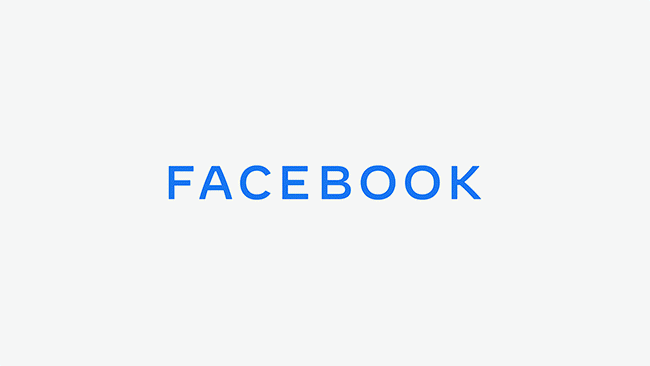old Facebook corporate logo - wordmark that changes colour