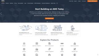 Amazon Web Services' homepage