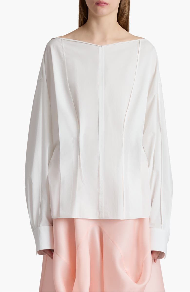 Wenley Pleated Cotton Poplin Top