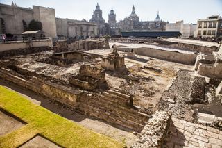 Part of the excavation site at Templo Mayor in Mexico City.