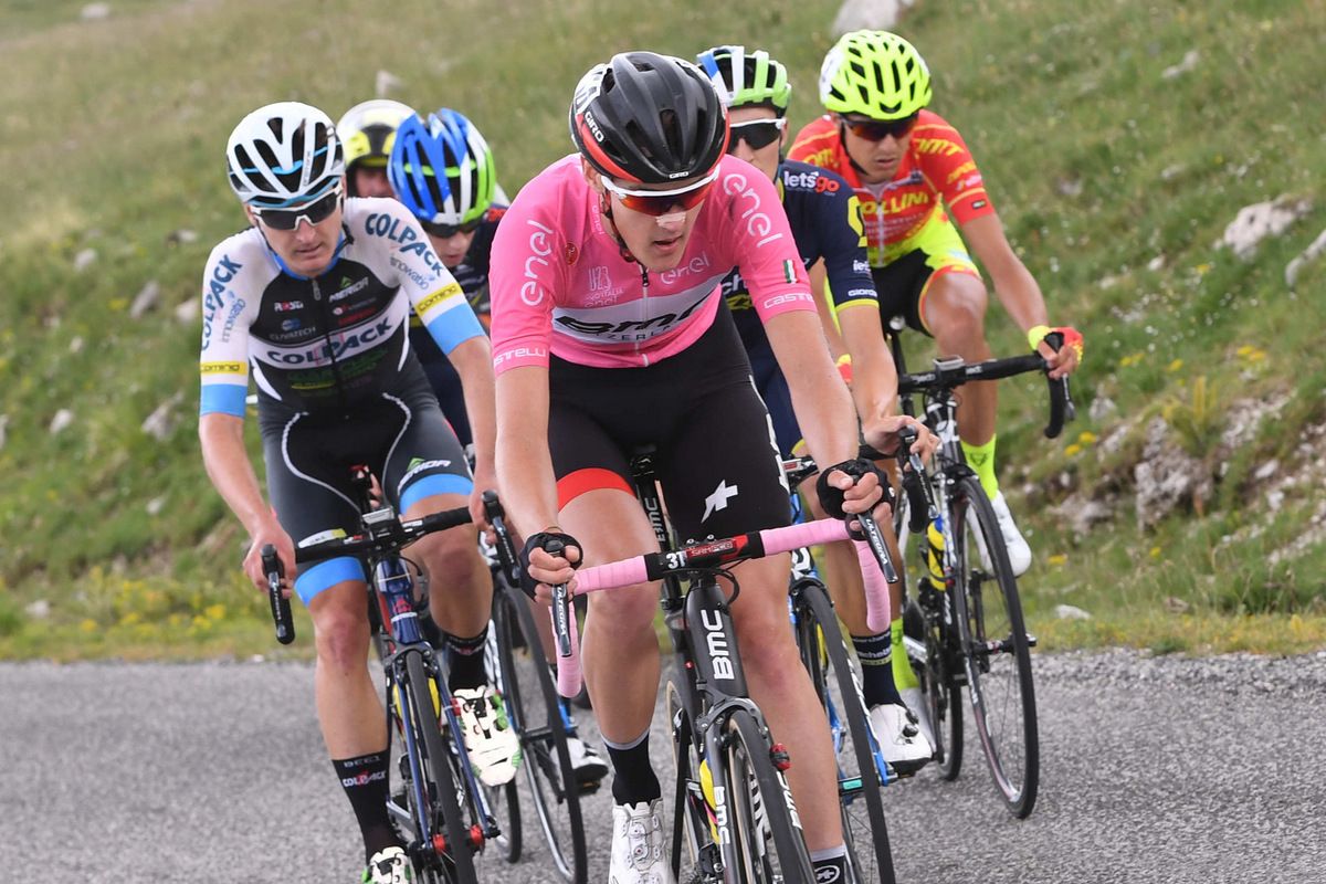 Pavel Sivakov (BMC Development) fights to save his pink jersey