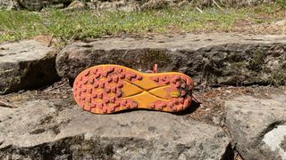 Hoka Tecton X shoe showing sole