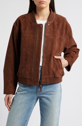 Suede Bomber Jacket