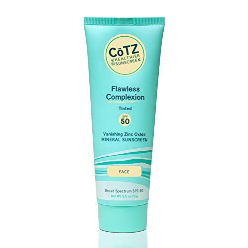 Cotz Skincare | Flawless Complexion | Lightly Tinted | Facial Mineral Sunscreen Broad Spectrum Spf 50; 2.5 Oz / 70 G