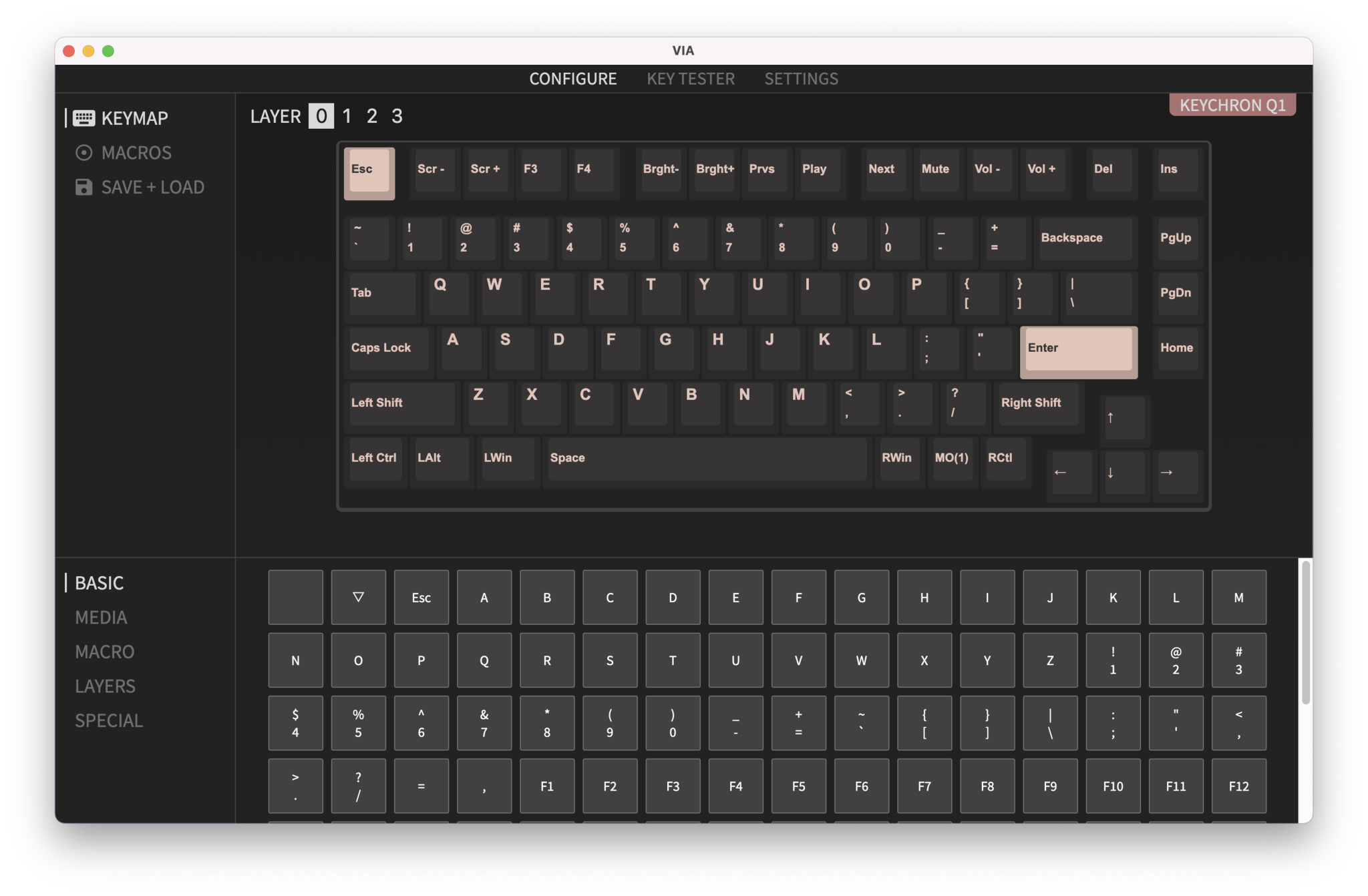 Keychron Q1 Via Keymapping
