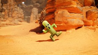 Monster Hunter Wilds - A Cactuar from FFXIV in the Monster Hunter open World