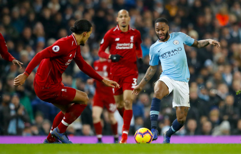 Sterling takes on Virgil van Dijk