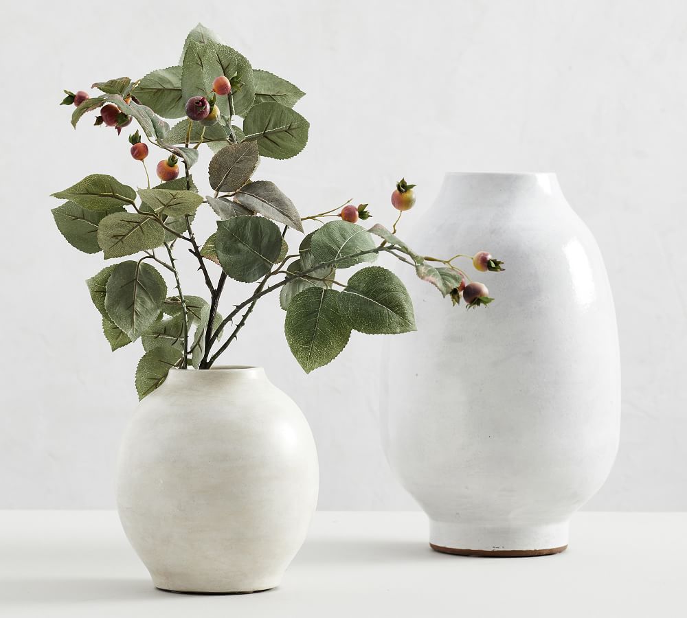 Quinn Ceramic Vase, White - Tall
