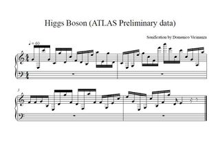 The musical score for the Higgs boson data.