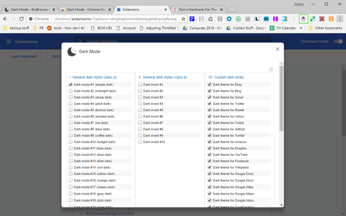 Dark Mode for Web Pages in Chrome / Firefox