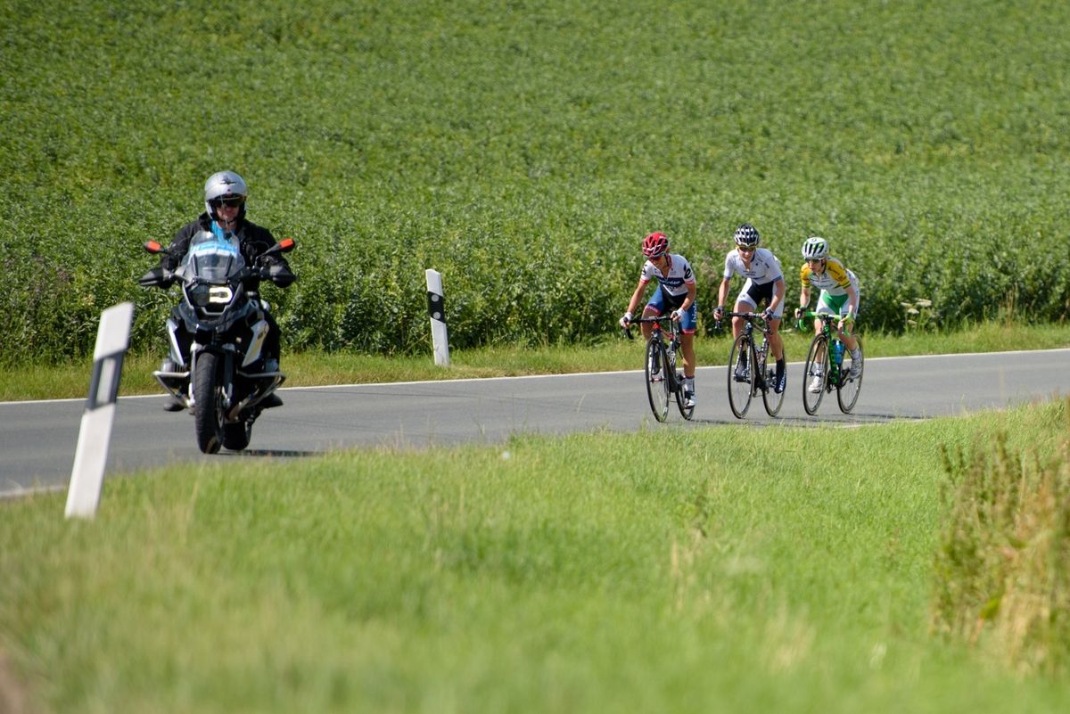 Ashleigh Moolman Pasio (Cerv&Atilde;&copy;lo Bigla) initiates a small break on the biggest climb of the day at Th&Atilde;&frac14;ringen Rundfarht