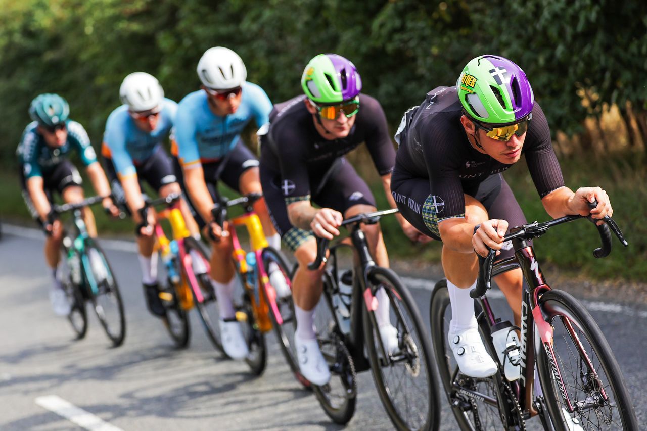 Picture by Alex Whitehead/SWpix.com - 08/09/2023 - Cycling - 2023 Tour of Britain - Stage 6: Southend-on-Sea to Harlow (146.2km) - Jack Rootkin-Gray of Team Saint Piran, William Tidball of Team Saint Piran in the breakaway