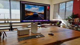 Mac Studio on wooden desk