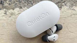 QuietOn 3 earbuds outside of the case