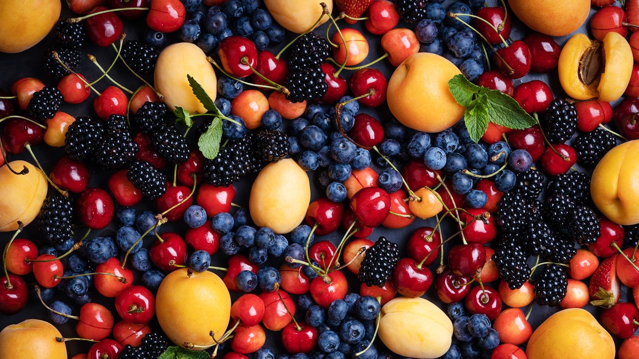 Collection of fruits bundled together