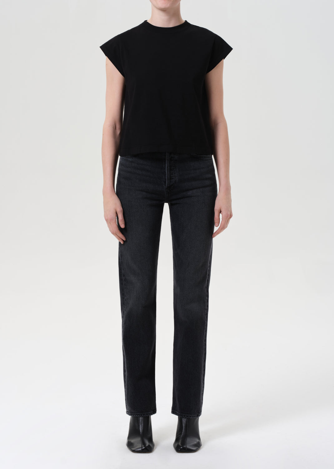 90's Pinch Waist High Rise Straight Long (weightless Stretch) in Radius - 23 / Radius