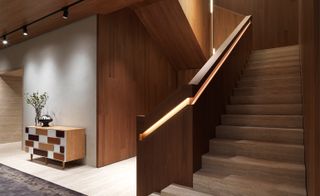 Architectural stairs inside Molteni & C’s New York Flagship Store