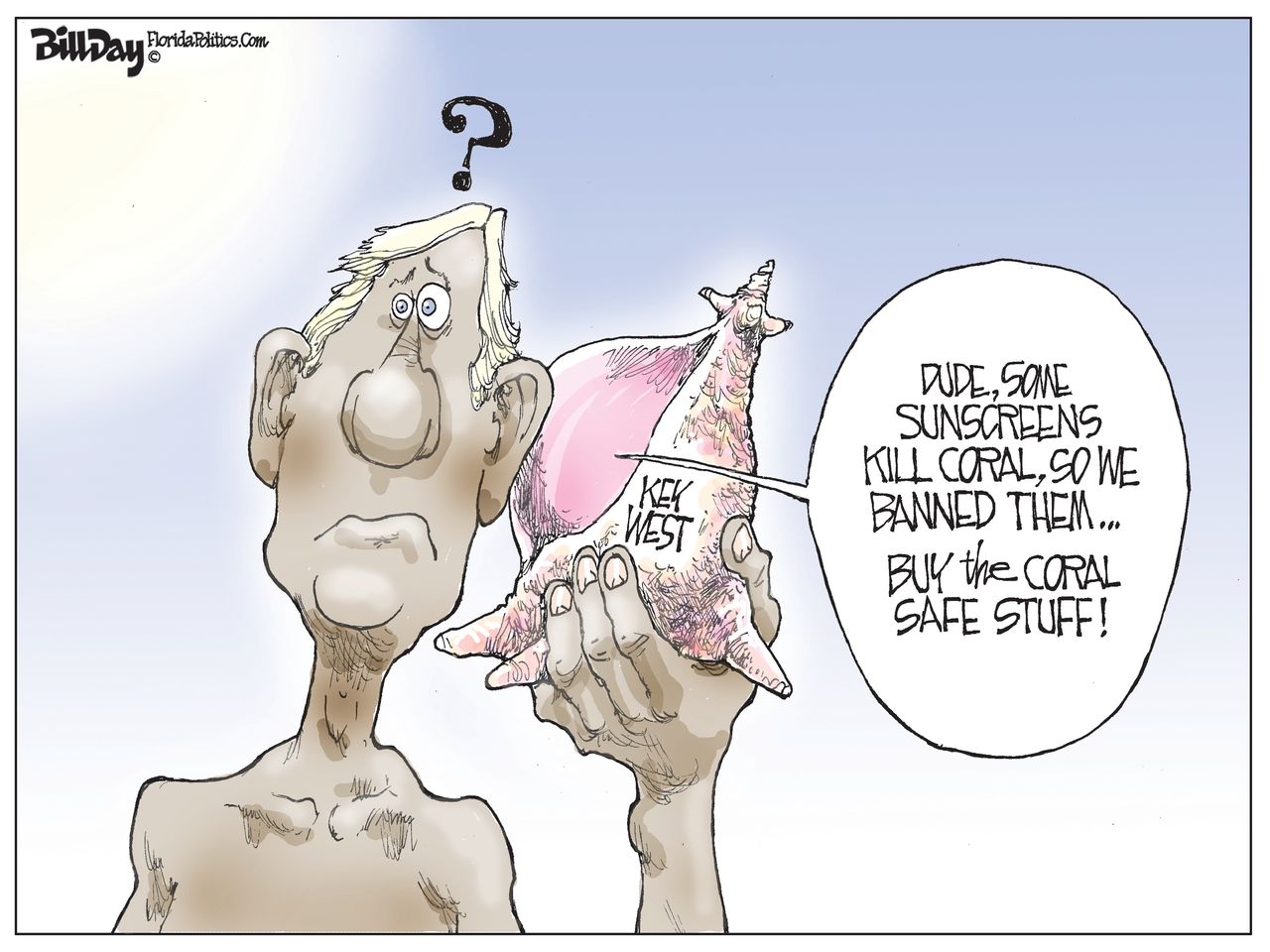 Editorial Cartoon U.S. Key West Coral Sunscreen