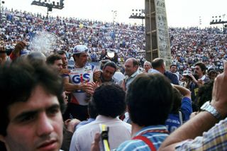 Francesco Moser in the Arena di Verona at the end of the 1984 Giro d'Italia.