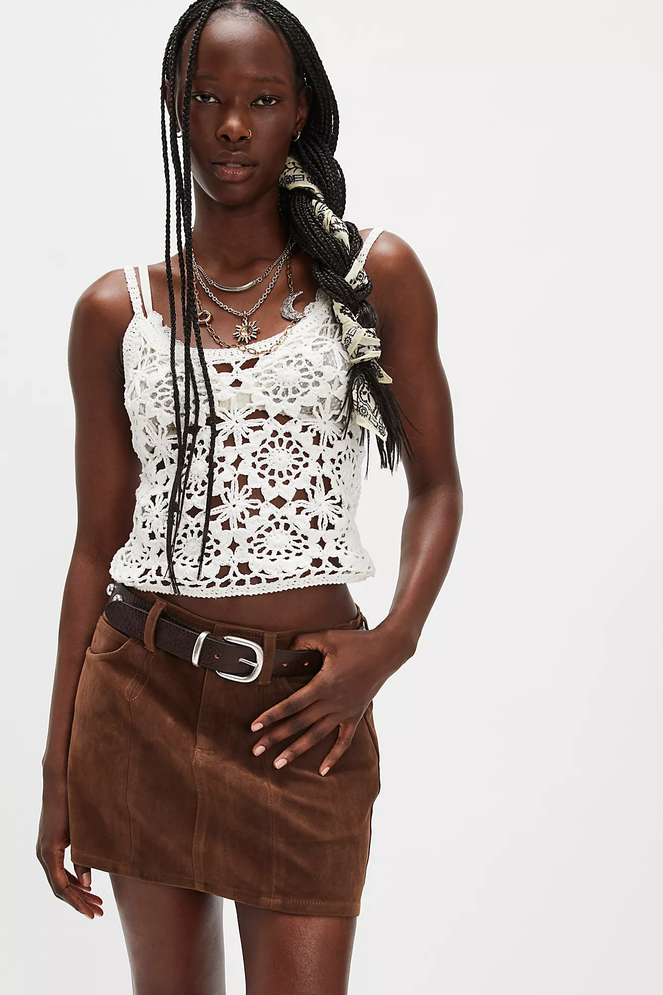 We the Free Light Side Vegan Suede Mini Skirt
