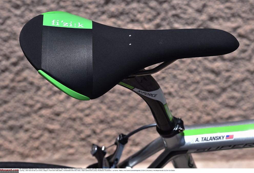 Talansky rides the Fizik Aliante R1 saddle with Kium rails