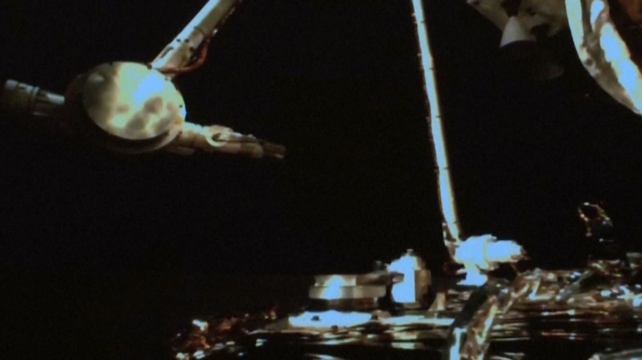 China's Chang'e 5 moon lander used this robotic arm to help collect samples of the moon at Mons Rumker in the moon's Ocean of Storms on Dec. 1, 2020.