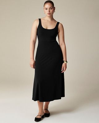 Scoopneck A-Line Midi Dress in Matte Jersey