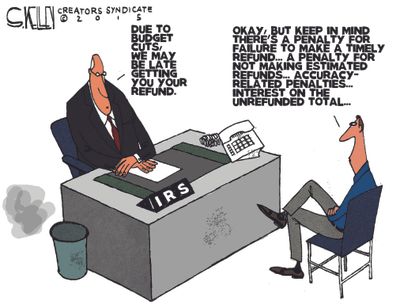 Editorial cartoon U.S. IRS taxes