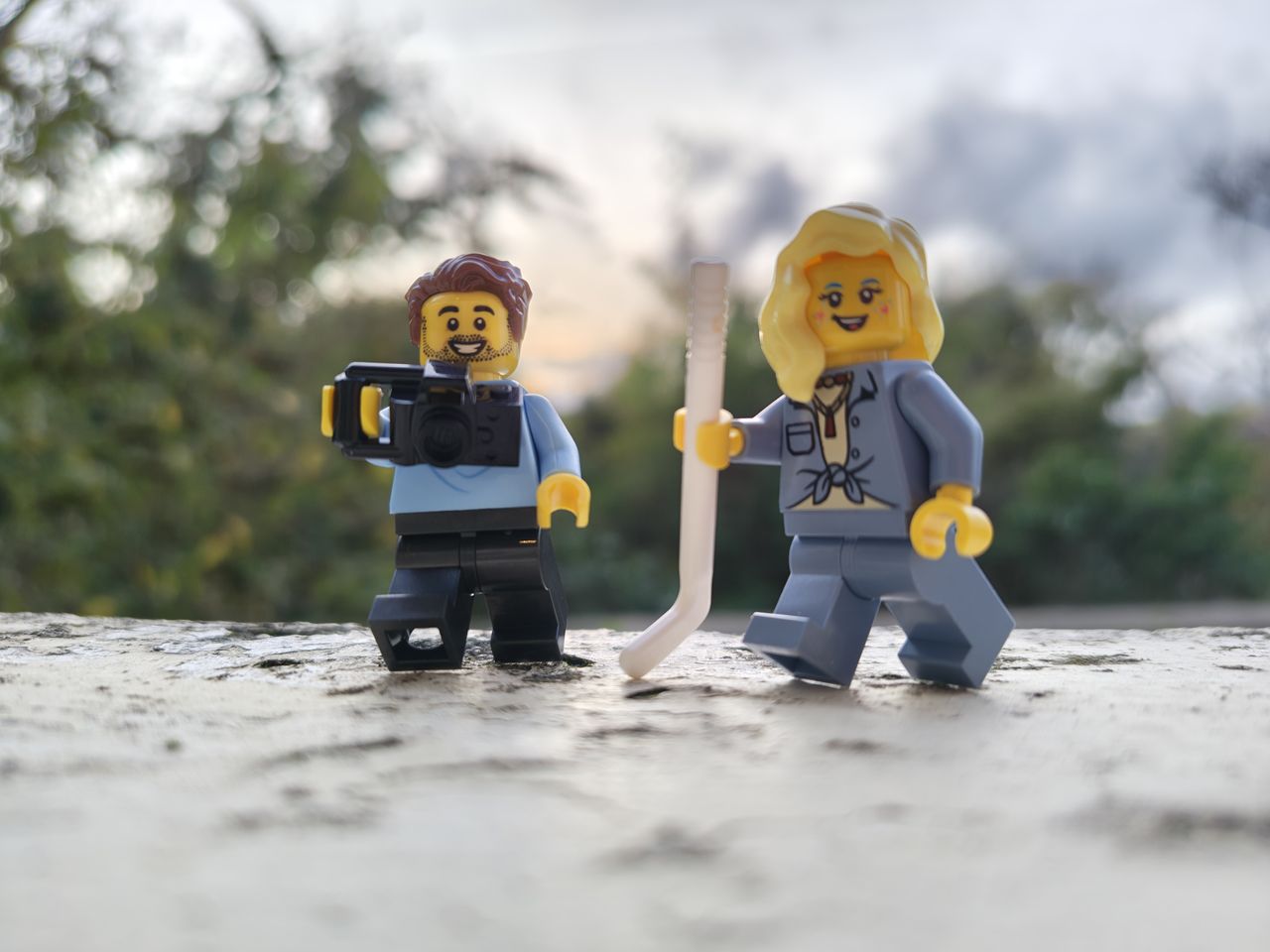 A snap of two lego figures taken on the Moto Edge 70.